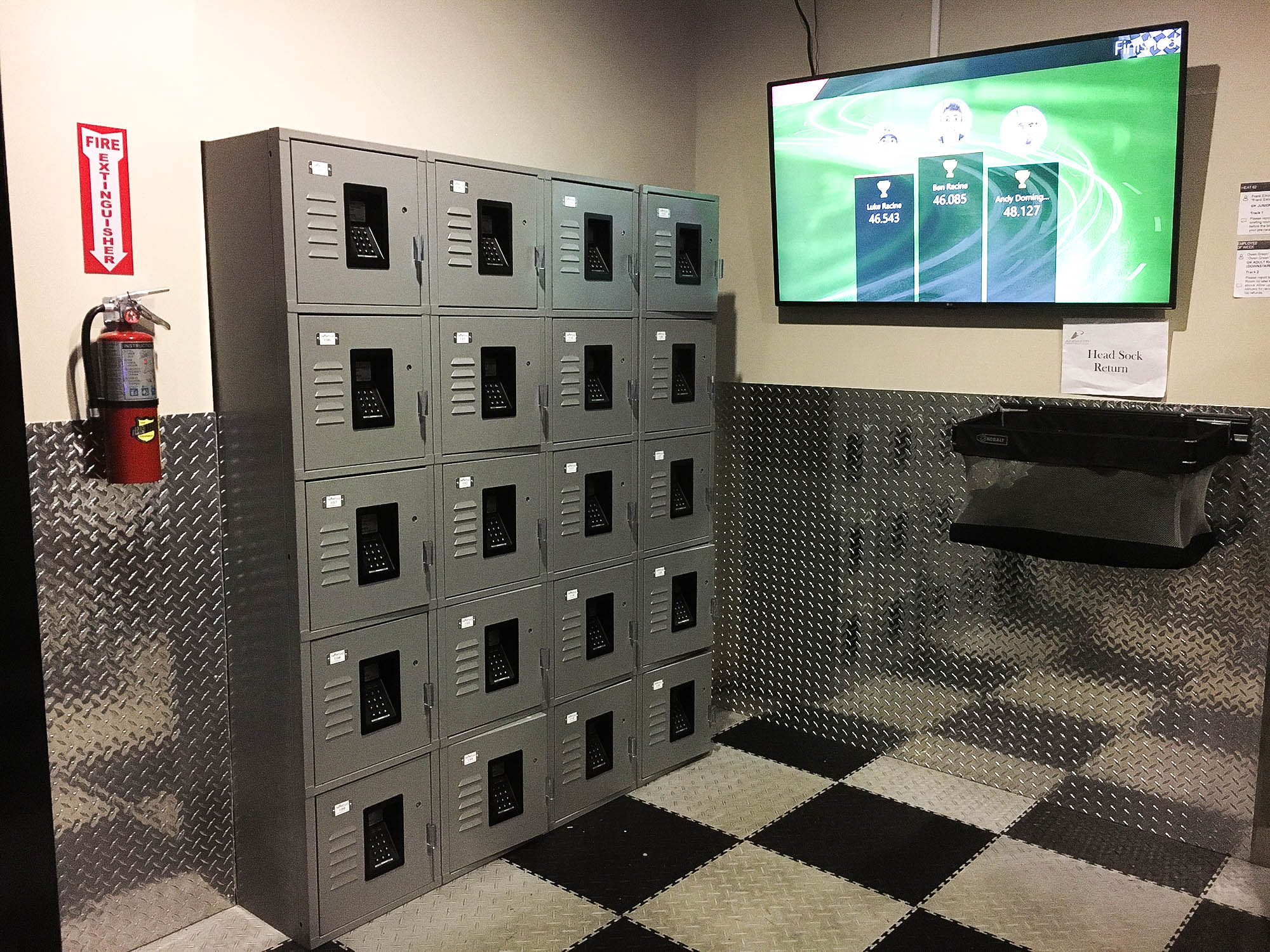 Free lockers at Andretti Indoor Karting & Games in Orlando