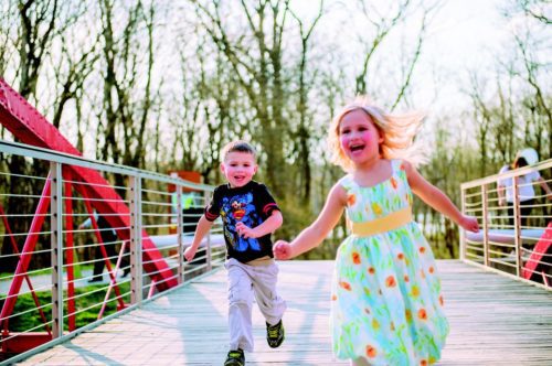 Children running