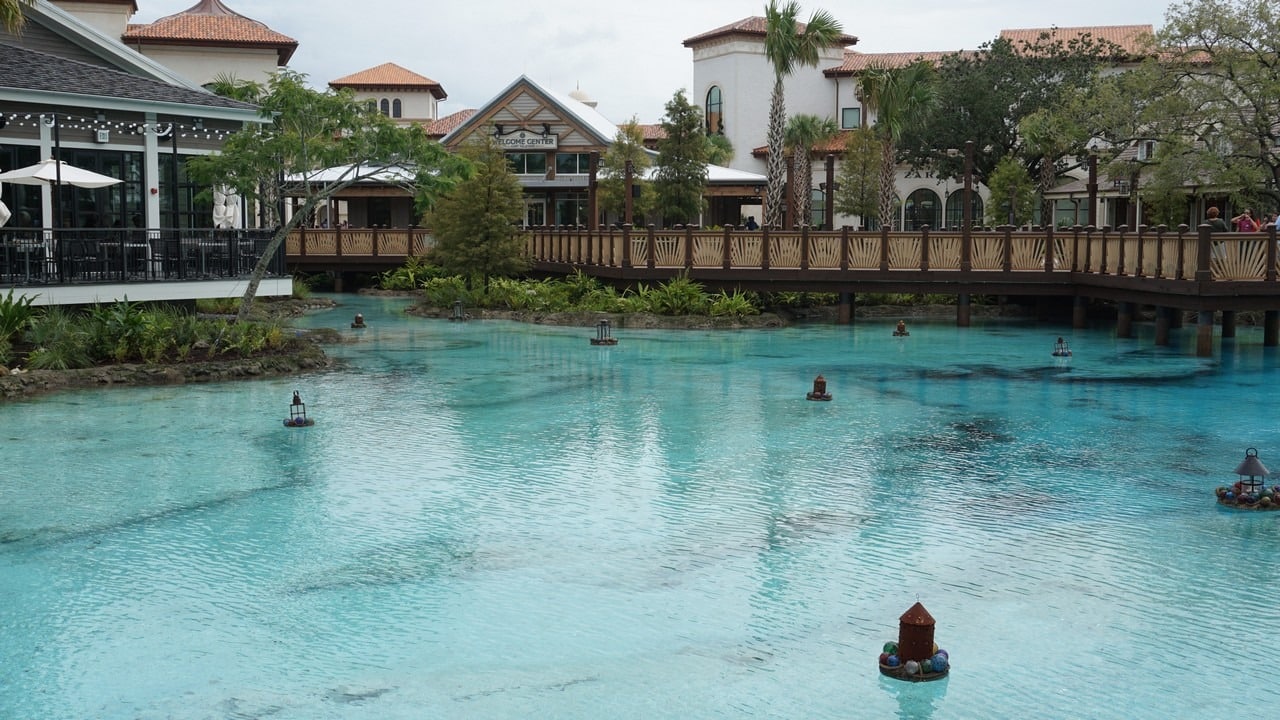 view from d-luxe burger restaurant in disney springs 