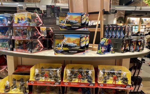toy merchandise at world of disney store in disney springs