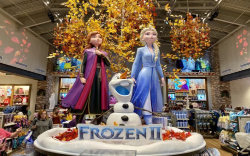 frozen merchandise at world of disney store in disney springs