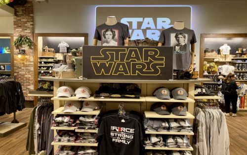 star wars merchandise at world of disney store in disney springs