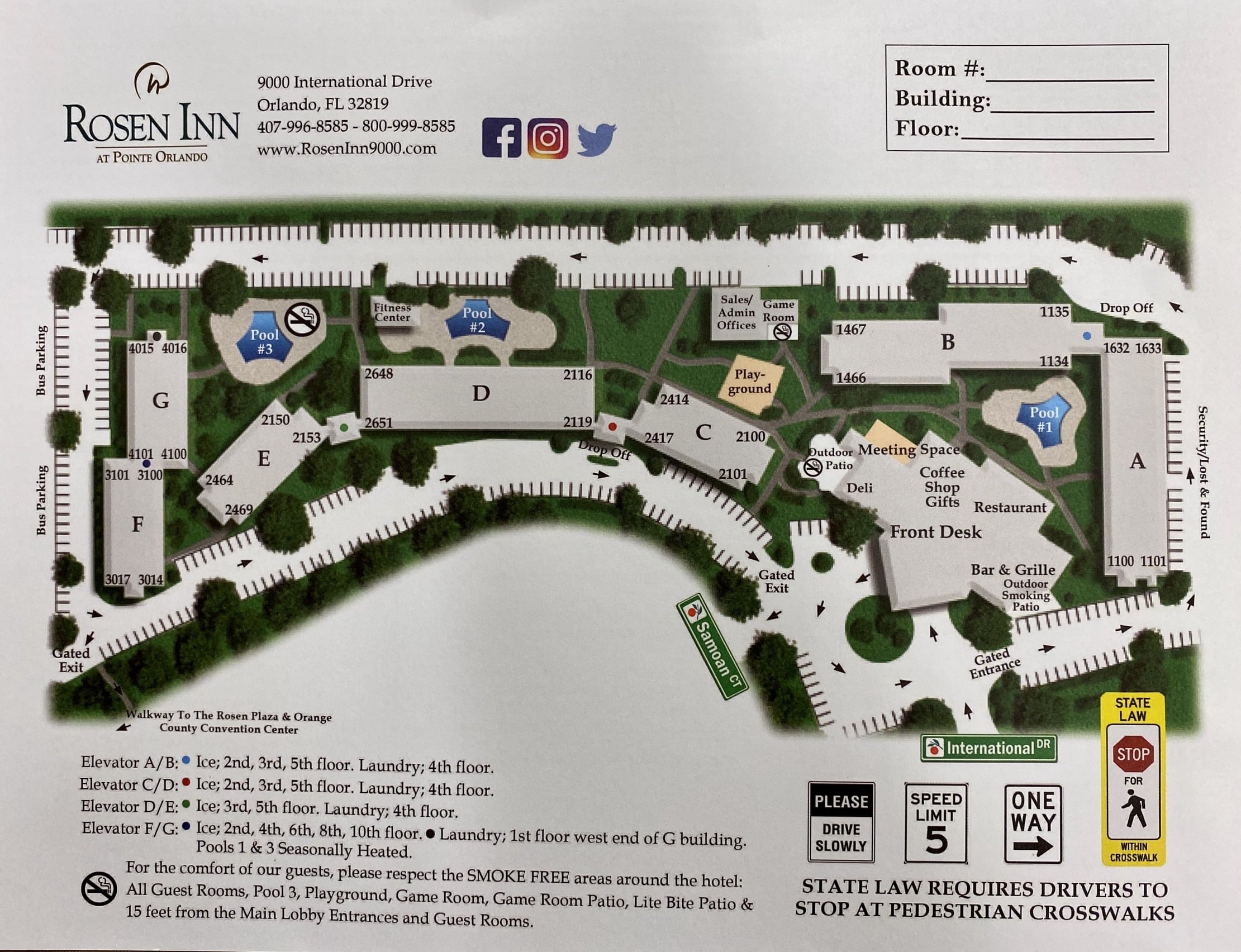 Rosen Inn pointe Orlando Convenient Hotel Map