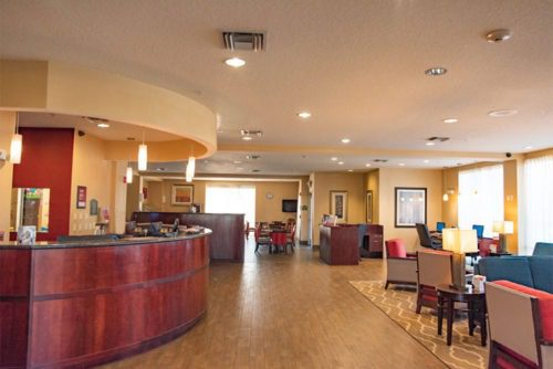 comfort suites near airport checking area