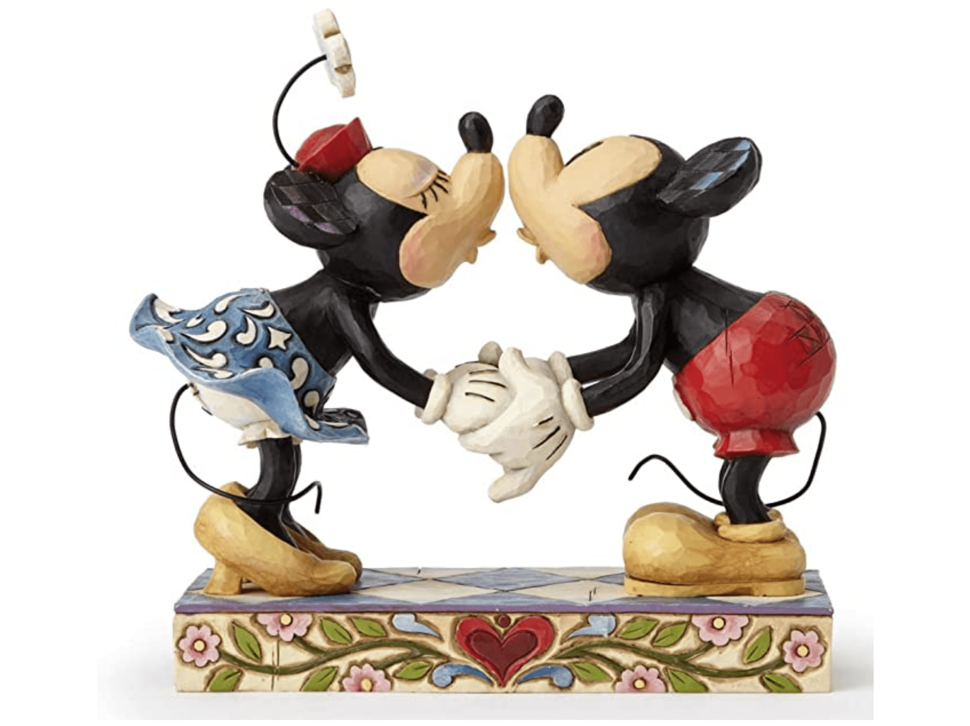 Mickey Mouse Kissing Minnie Stone Resin Figurine