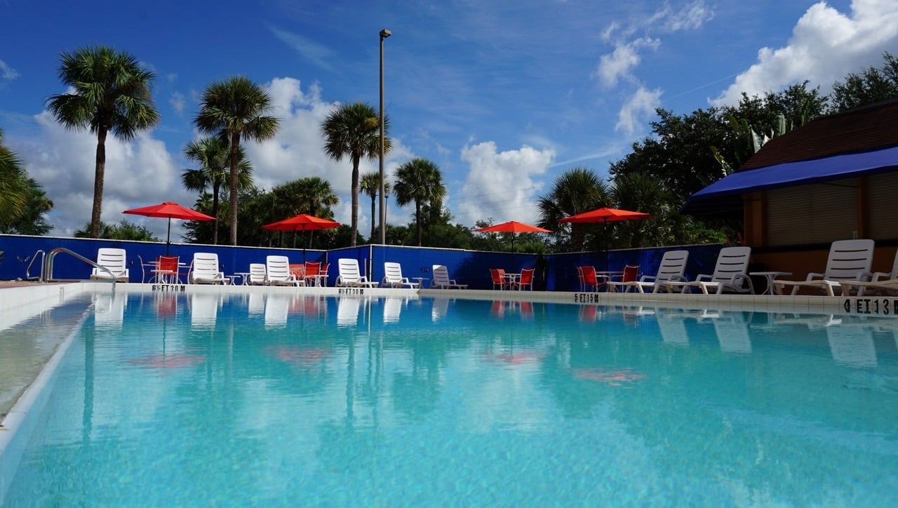 Take a relaxing dip in the heated pool