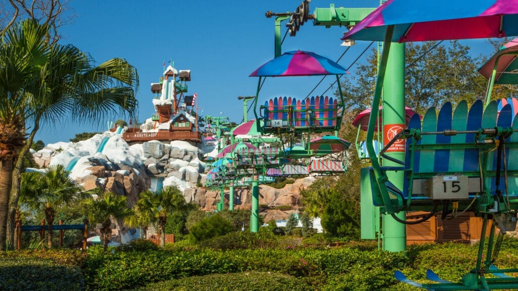 chair lift at Blizzard Beach in Orlando