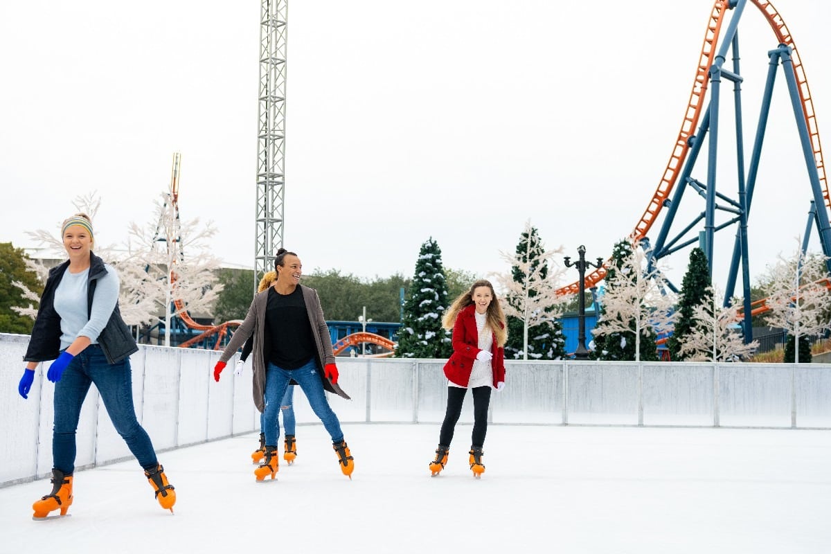 Ice skating at SeaWorld Orlando