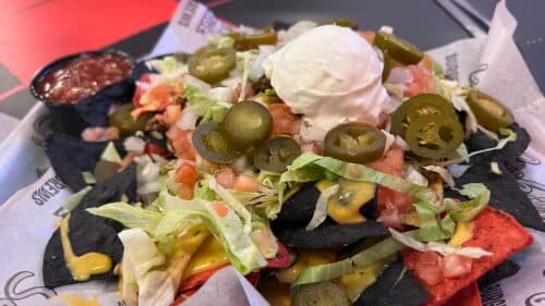 Nachos at Sickies Garage Burgers & Brews on International Drive