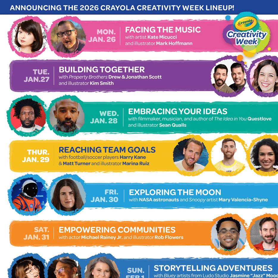 Crayola Creativity Week 2026 Brings Free Star-Studded Creative Fun for Families and Classrooms