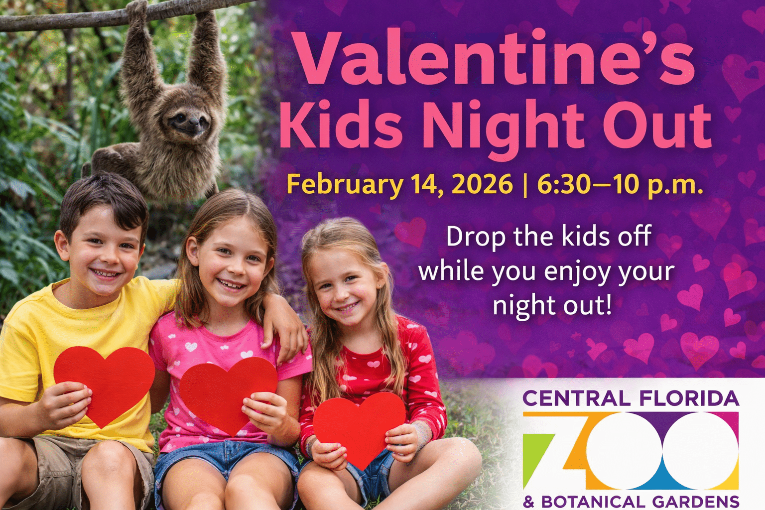 Valentine’s Day Kids Night Out at Central Florida Zoo: A Perfect Date Night Solution for Parents 1 Valentine’s Day Kids Night Out Central Florida Zoo