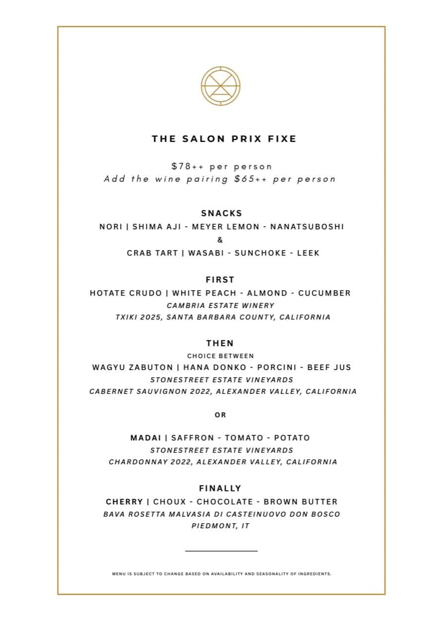 Experience the New Prix Fixe Menu at The Salon by Ômo in Winter Park 2 The Salon by Ômo Prix Fixe Menu