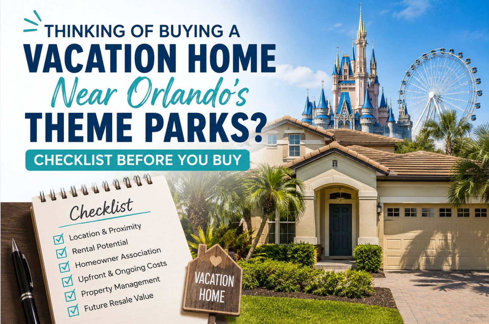 Thinking of Buying a Vacation Home Near Orlando's Theme Parks? Checklist Before You Buy 1 vacation home near Orlando theme parks