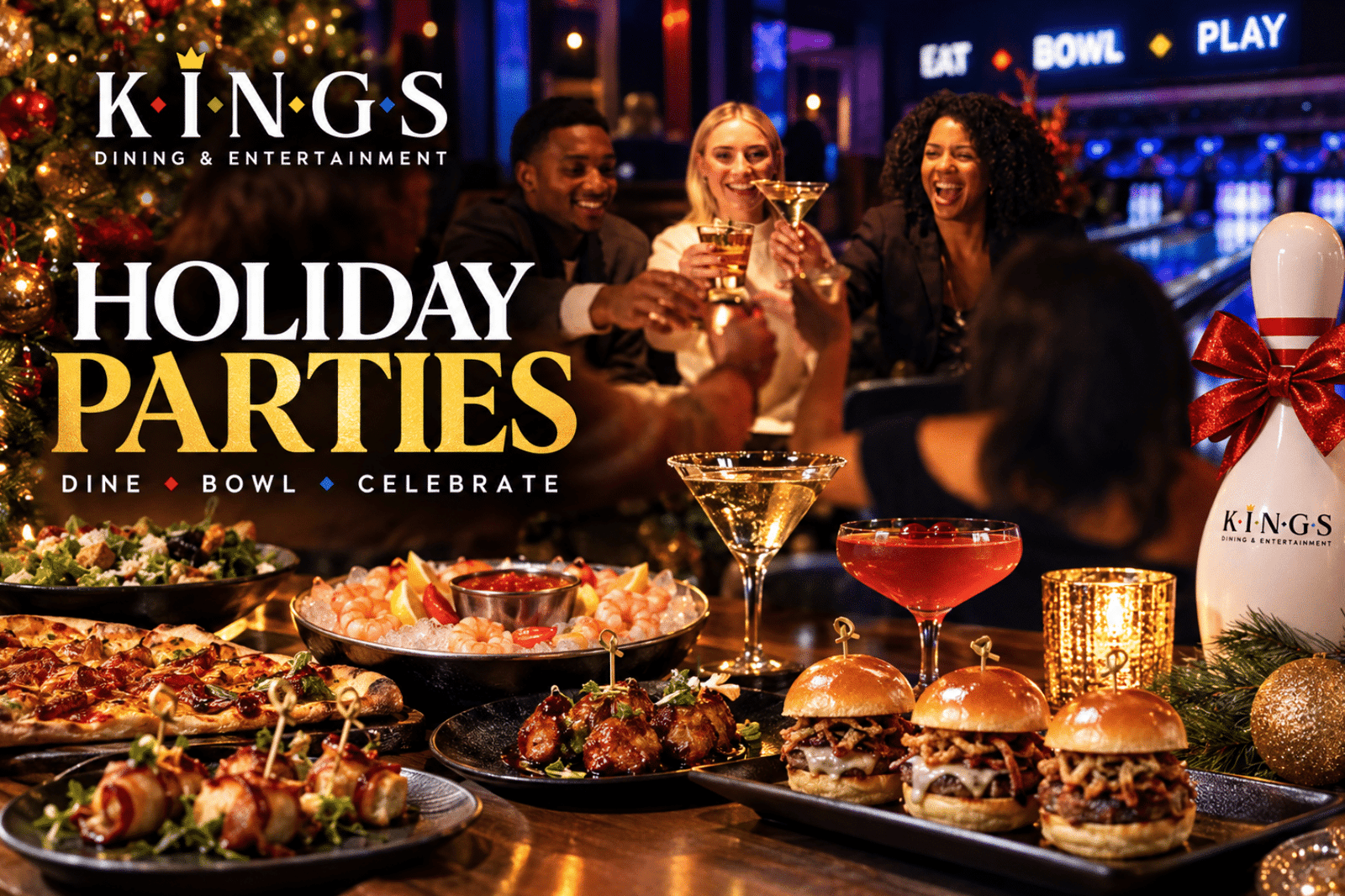 Plan Your 2026 Orlando Holiday Party at Kings Dining & Entertainment 1 Kings Orlando holiday parties